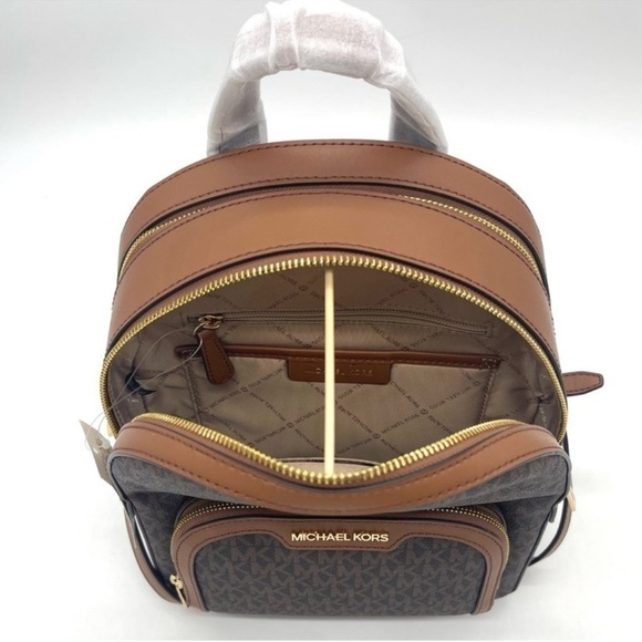 Michael Kors Medium Jaycee Zip Packet Backpack Brown - Picture 6 of 13
